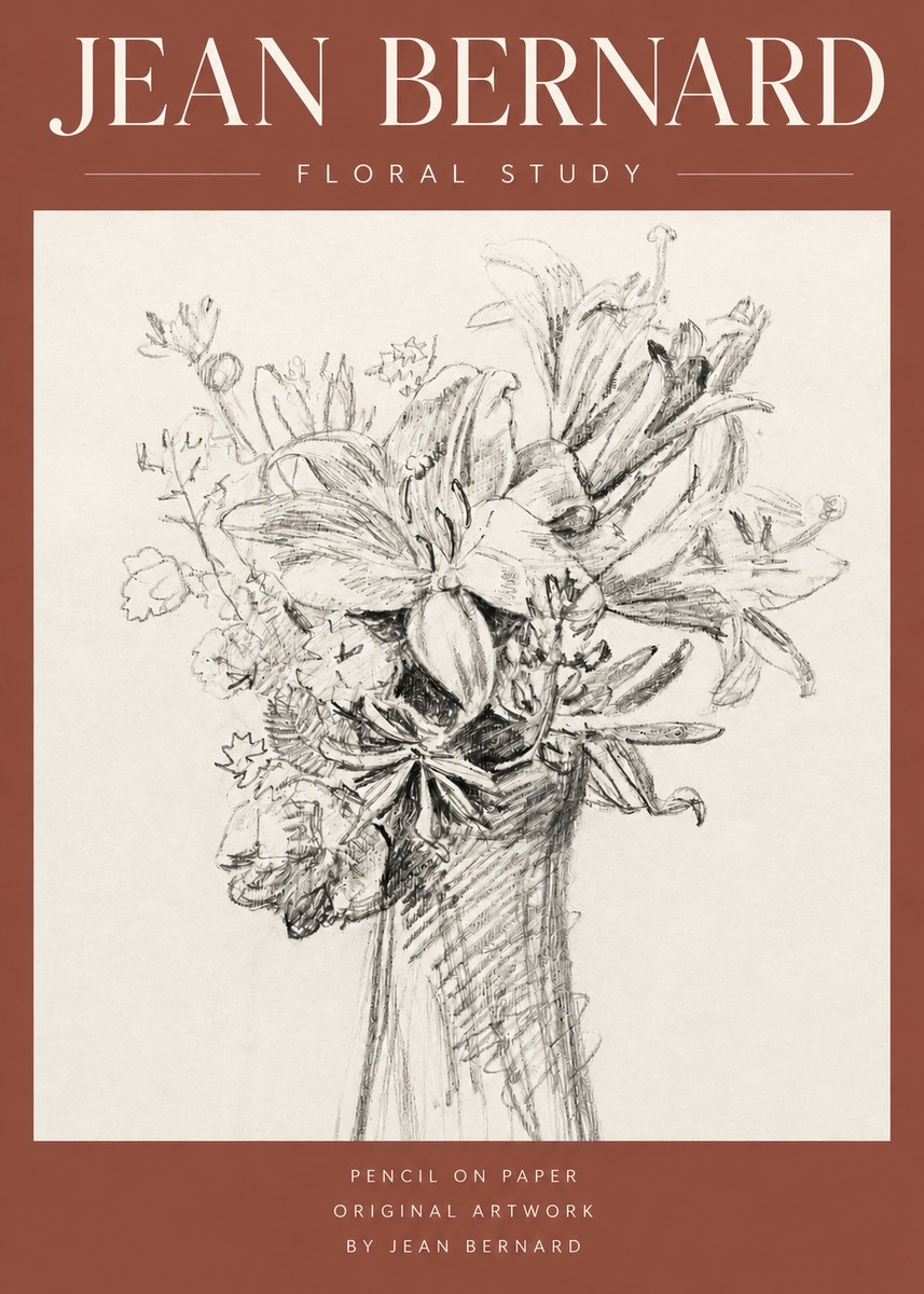 Jean Bernard Bouquet of Lilies No4 - Poster