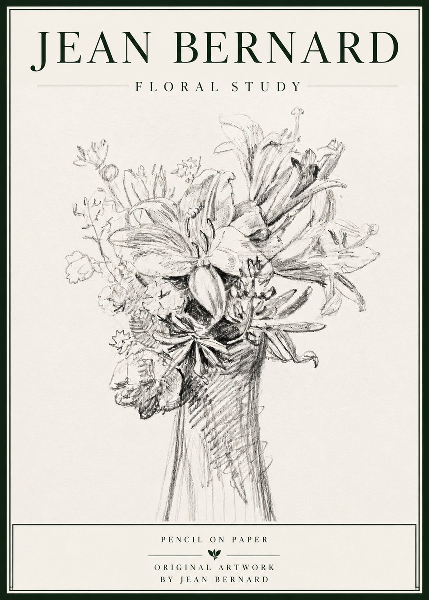 Jean Bernard Bouquet of Lilies No6 - Poster
