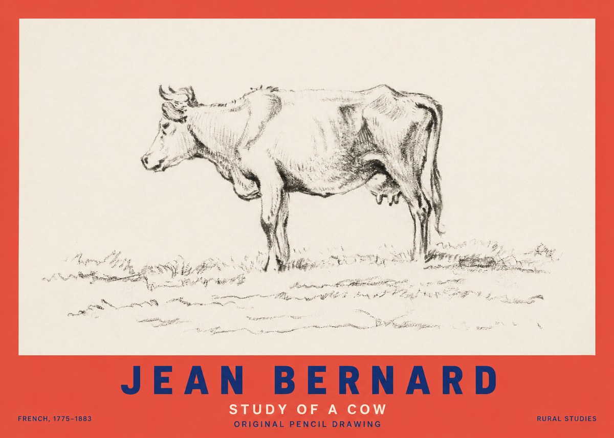Jean Bernard Study of a Cow III No2 - Poster