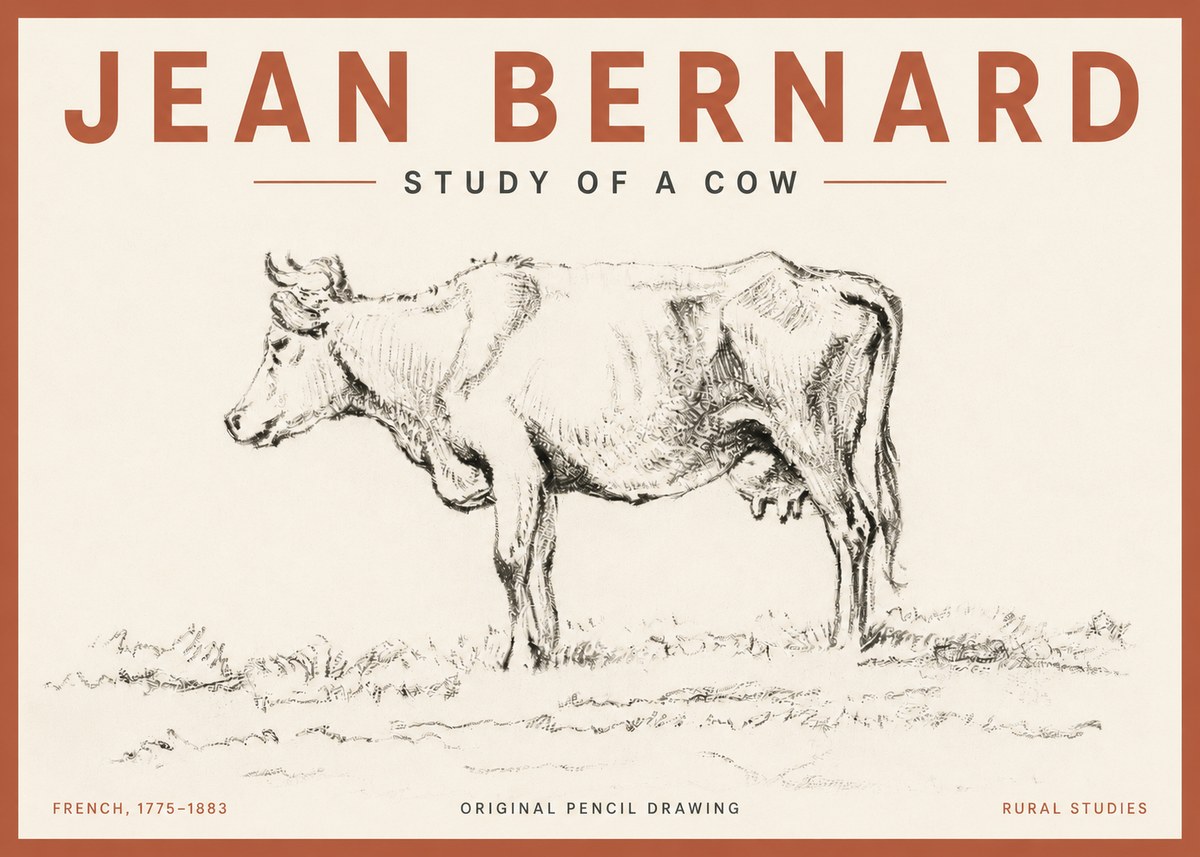 Jean Bernard Study of a Cow III No6 - Poster