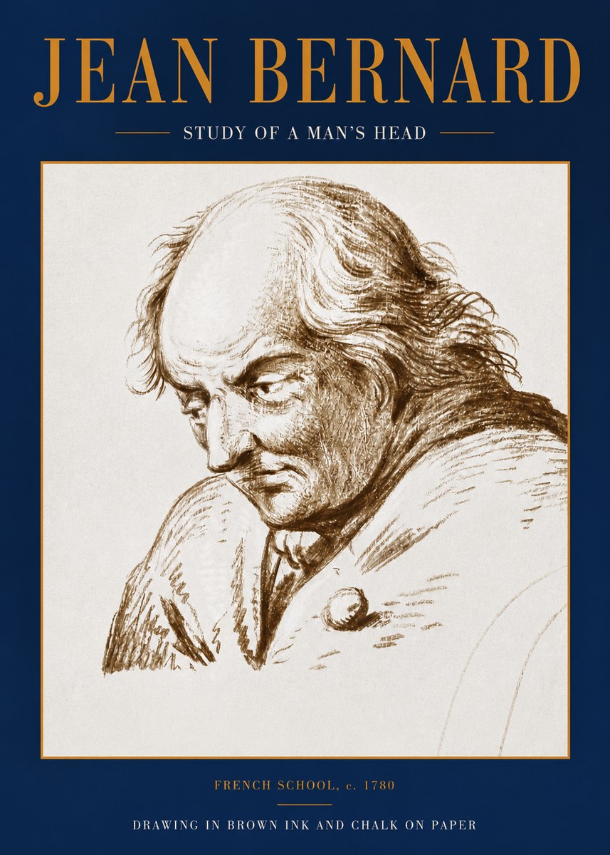 Jean Bernard Study of a Man's Head No3 - Poster