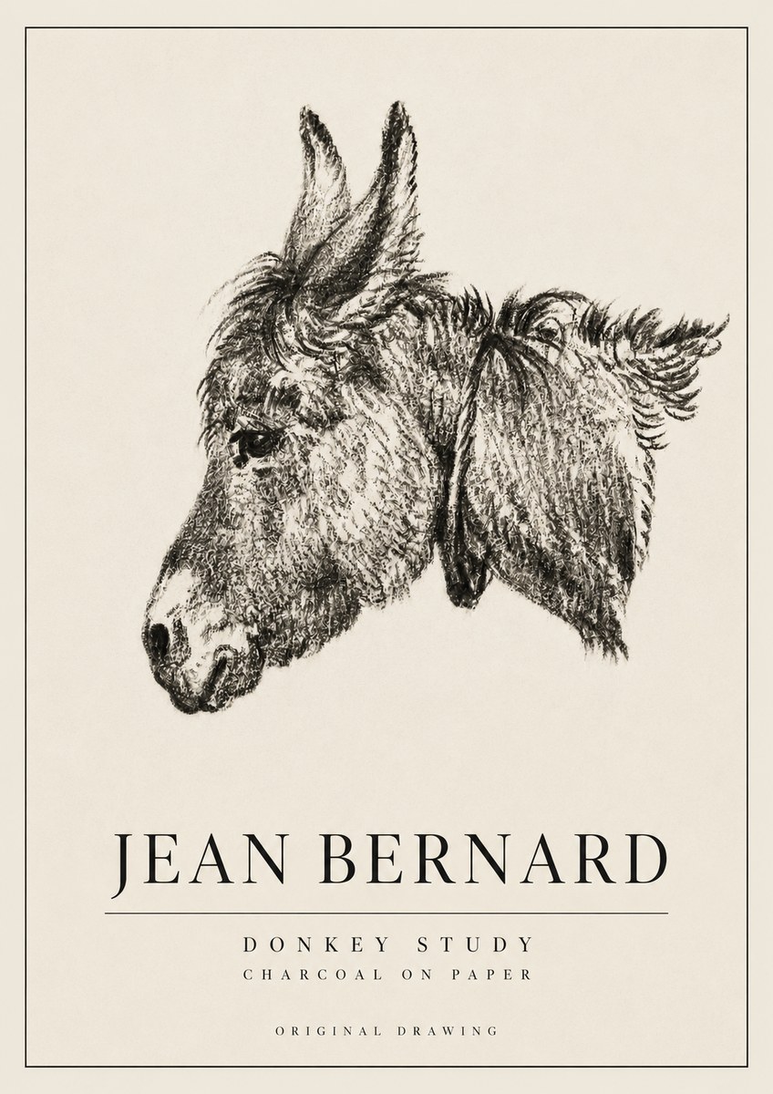 Jean Bernard Donkey Study III No3 - Poster