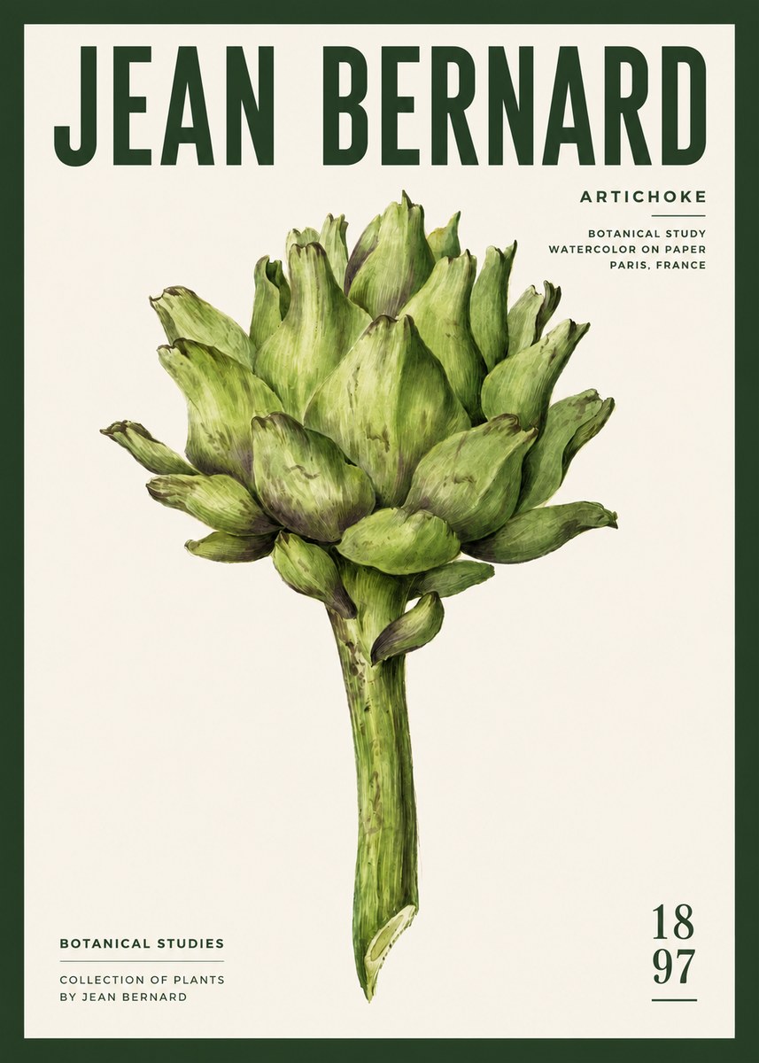 Jean Bernard Green Artichoke No6 - Poster