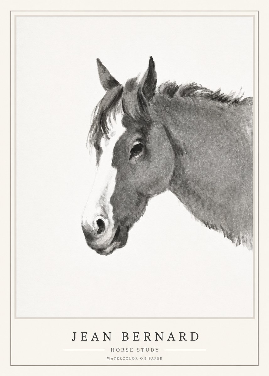 Jean Bernard Horse Study I No3 - Poster