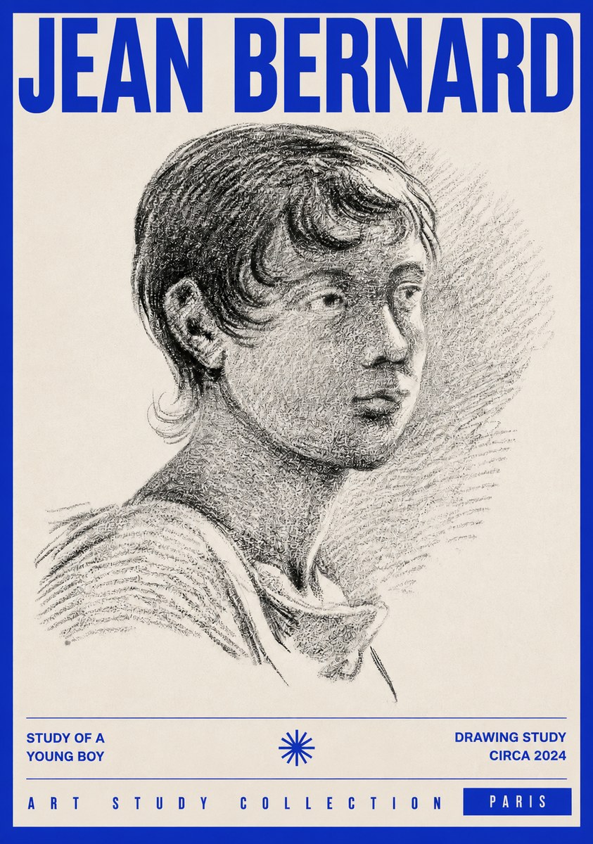 Jean Bernard Study of a Young Boy No2 - Poster