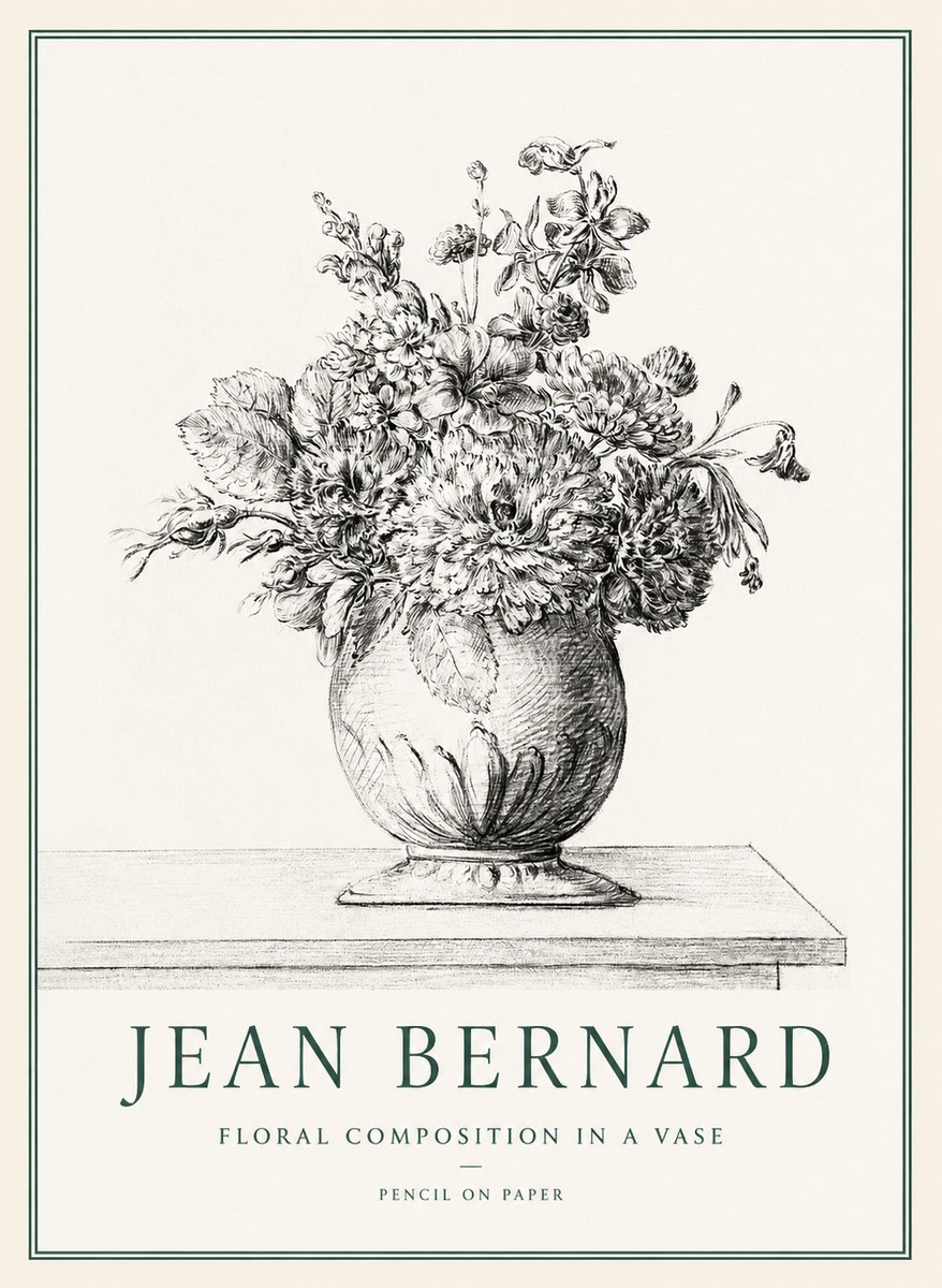 Jean Bernard Floral Composition in a Vase No1 - Poster