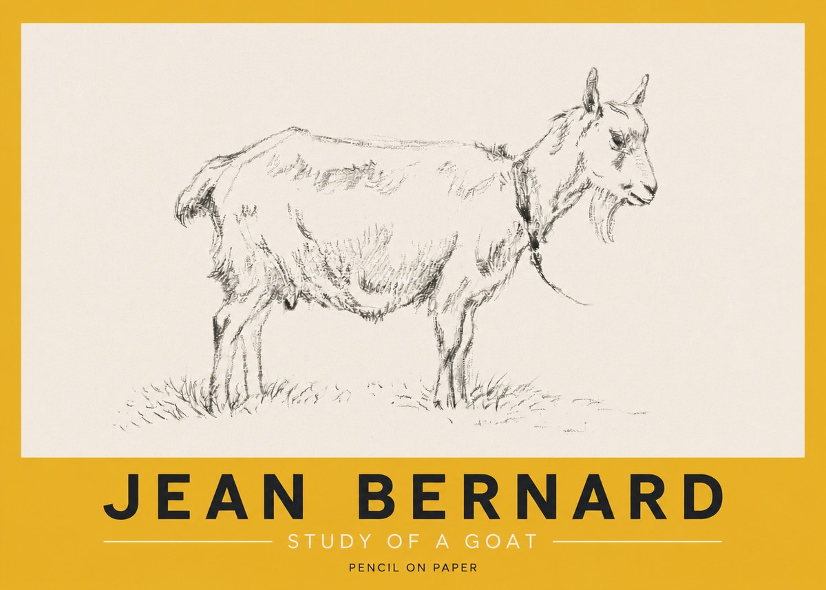 Jean Bernard Study of a Goat III No5 - Poster