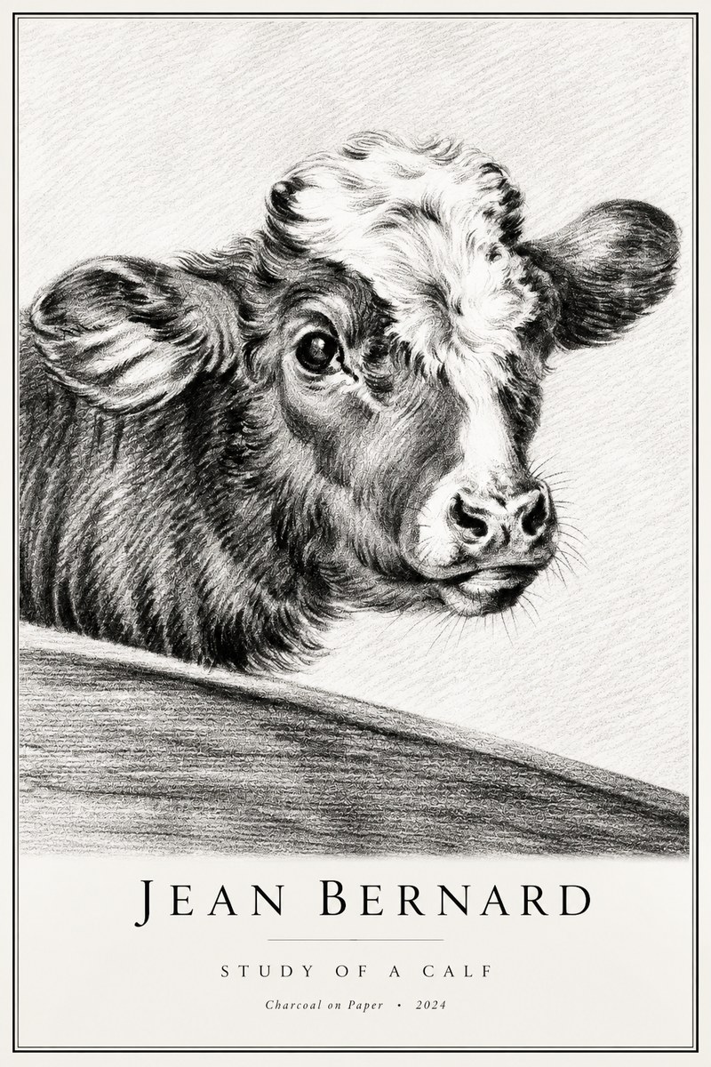 Jean Bernard Study of a Calf II No2 - Poster