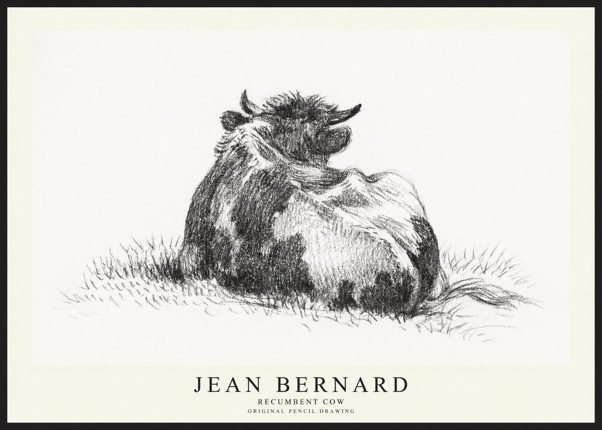 Jean Bernard Resting Highland Cow No3 - Poster