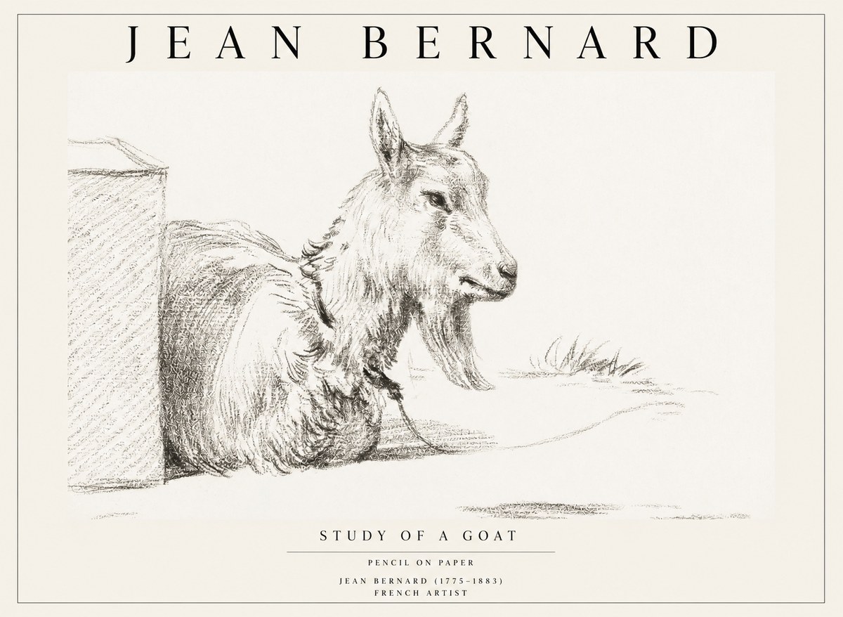 Jean Bernard Study of a Goat IV No1 - Poster