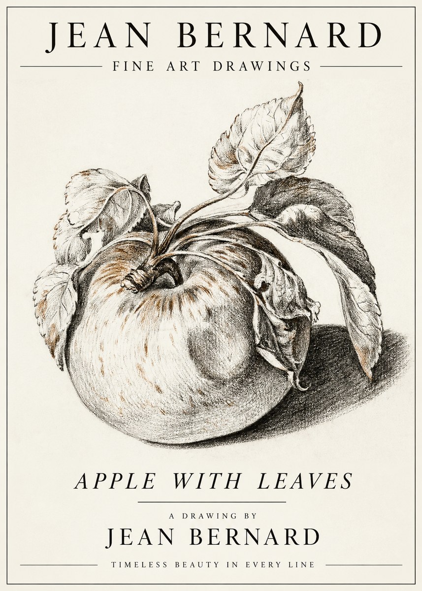 Jean Bernard Apple with Leaves No3 - Poster