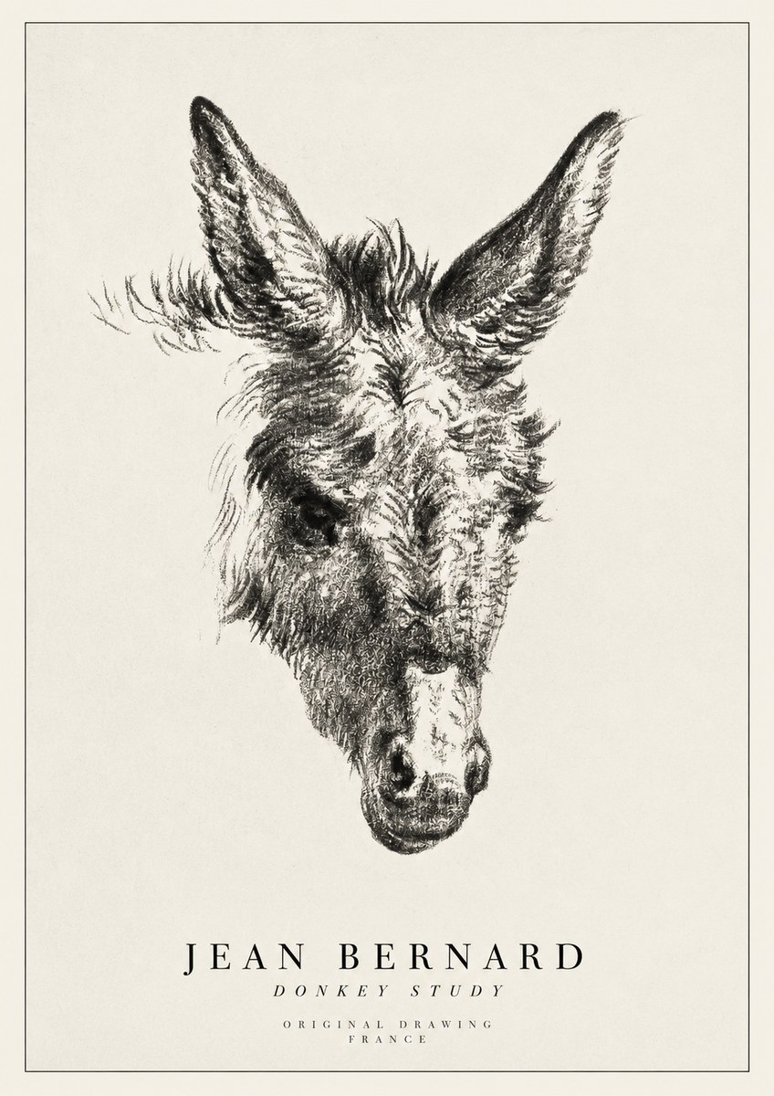 Jean Bernard Donkey Study IV No1 - Poster