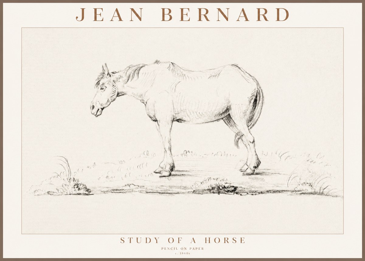Jean Bernard Study of a Horse IX No3 - Poster