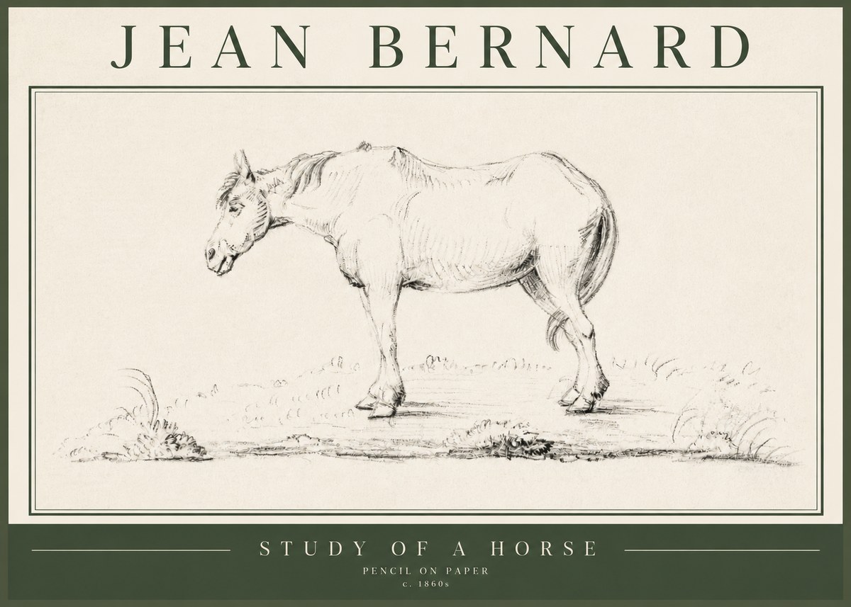Jean Bernard Study of a Horse IX No5 - Poster