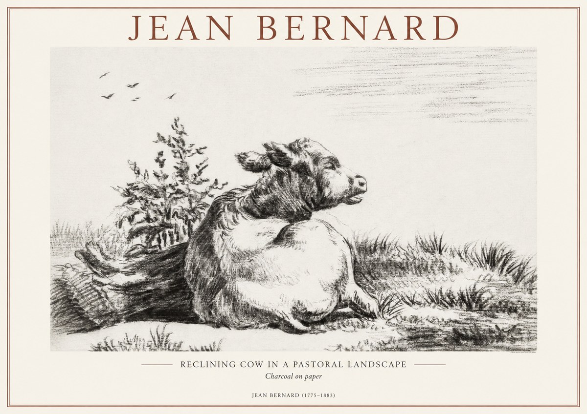 Jean Bernard Study of a Calf III No2 - Poster