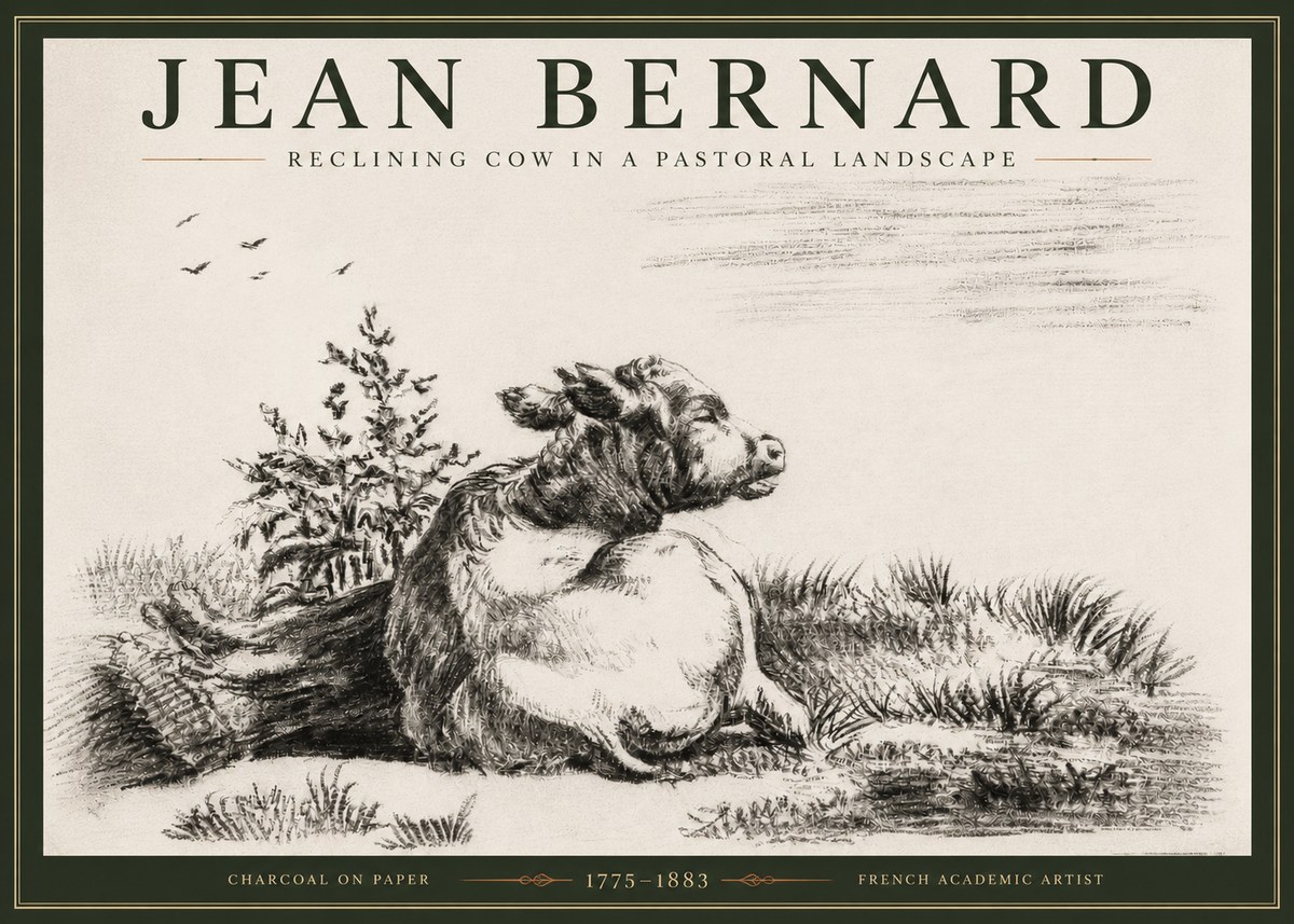 Jean Bernard Study of a Calf III No4 - Poster
