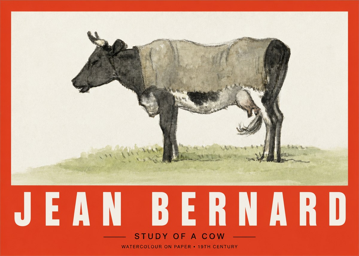 Jean Bernard Study of a Cow IX No2 - Poster