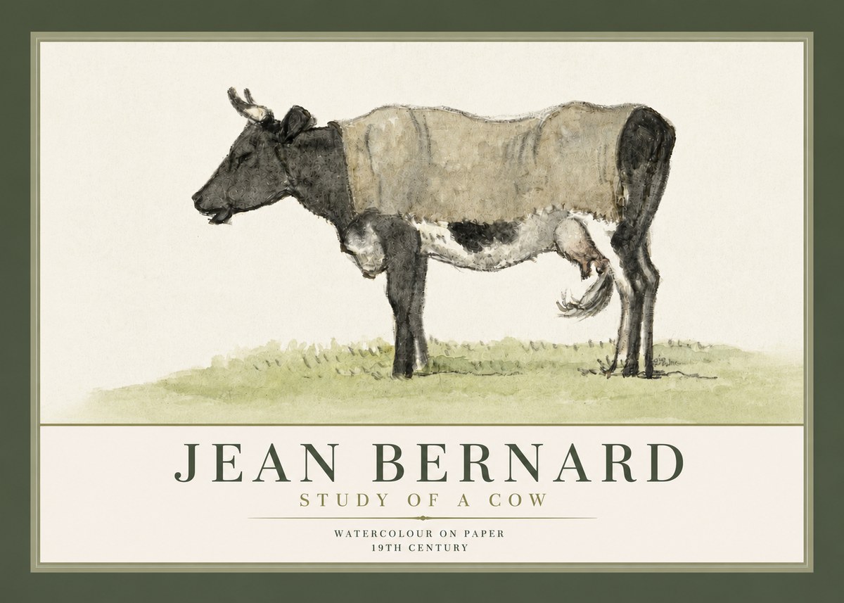 Jean Bernard Study of a Cow IX No3 - Poster