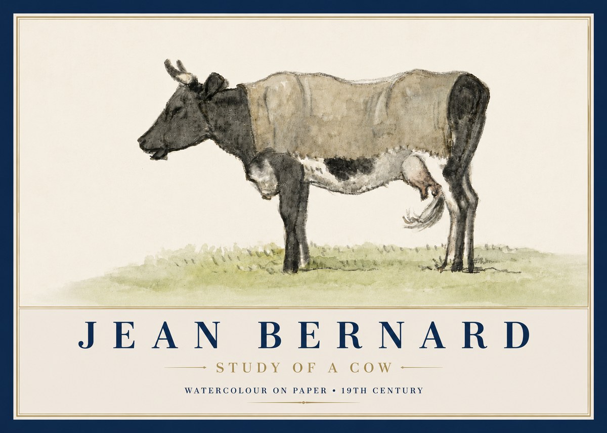 Jean Bernard Study of a Cow IX No4 - Poster