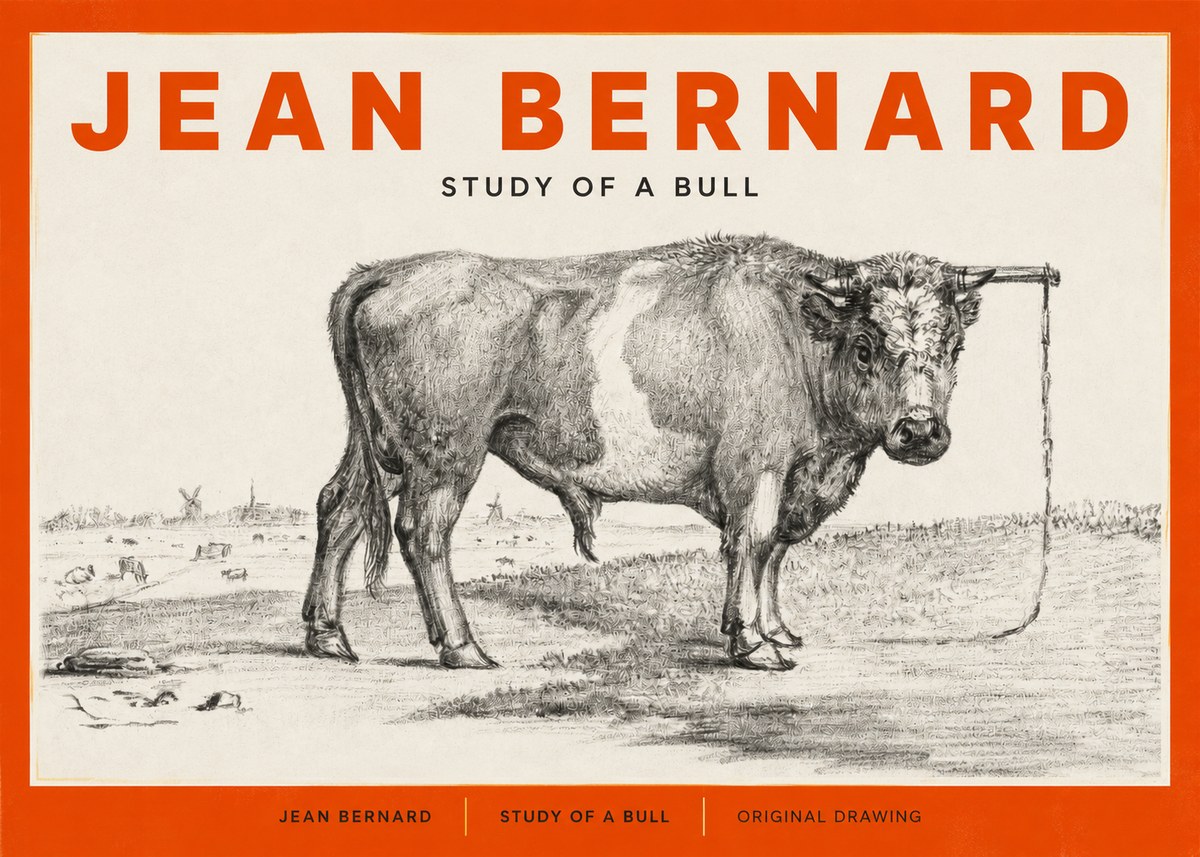 Jean Bernard Study of a Bull III No2 - Poster