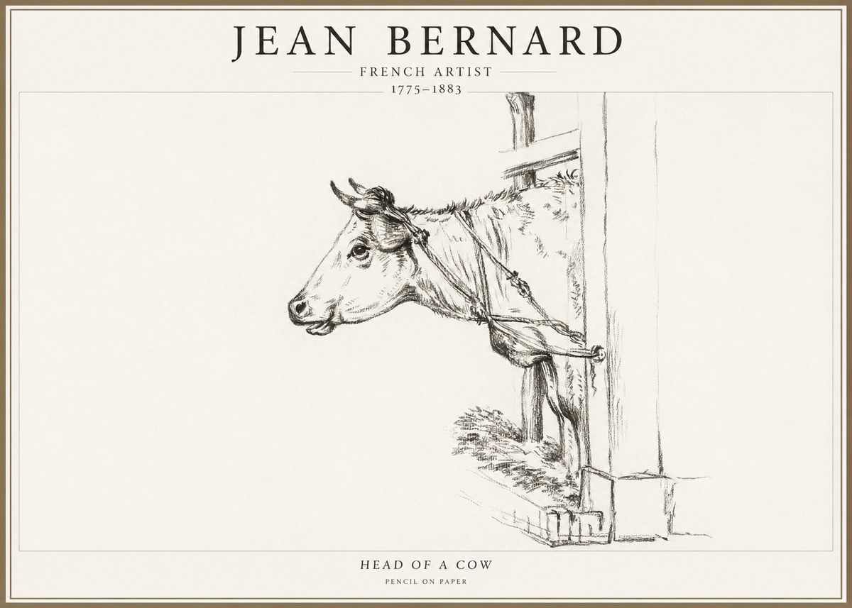 Jean Bernard Study of a Cow X No4 - Poster