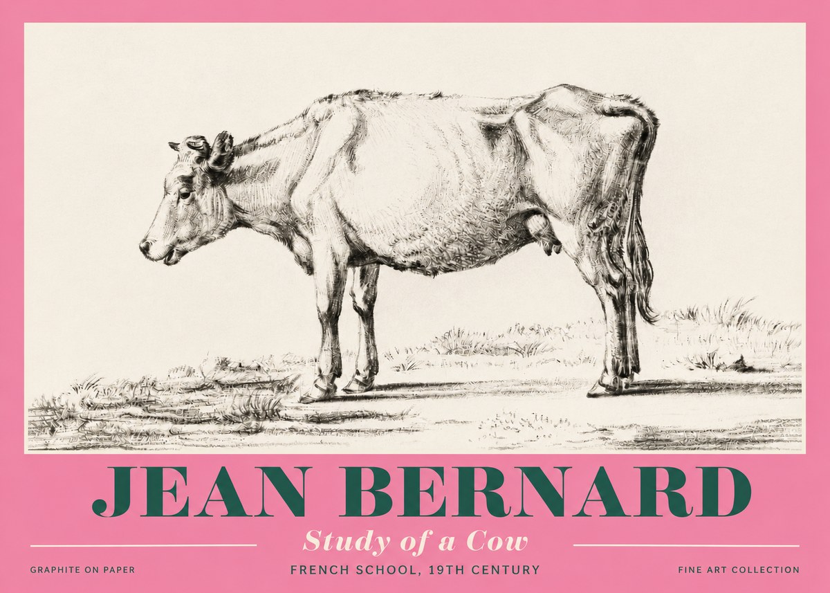Jean Bernard Study of a Cow XI No4 - Poster