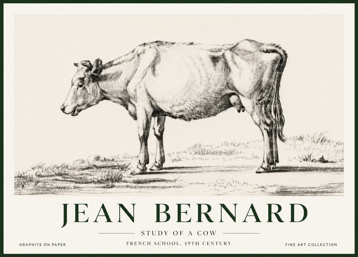 Jean Bernard Study of a Cow XI No5 - Poster