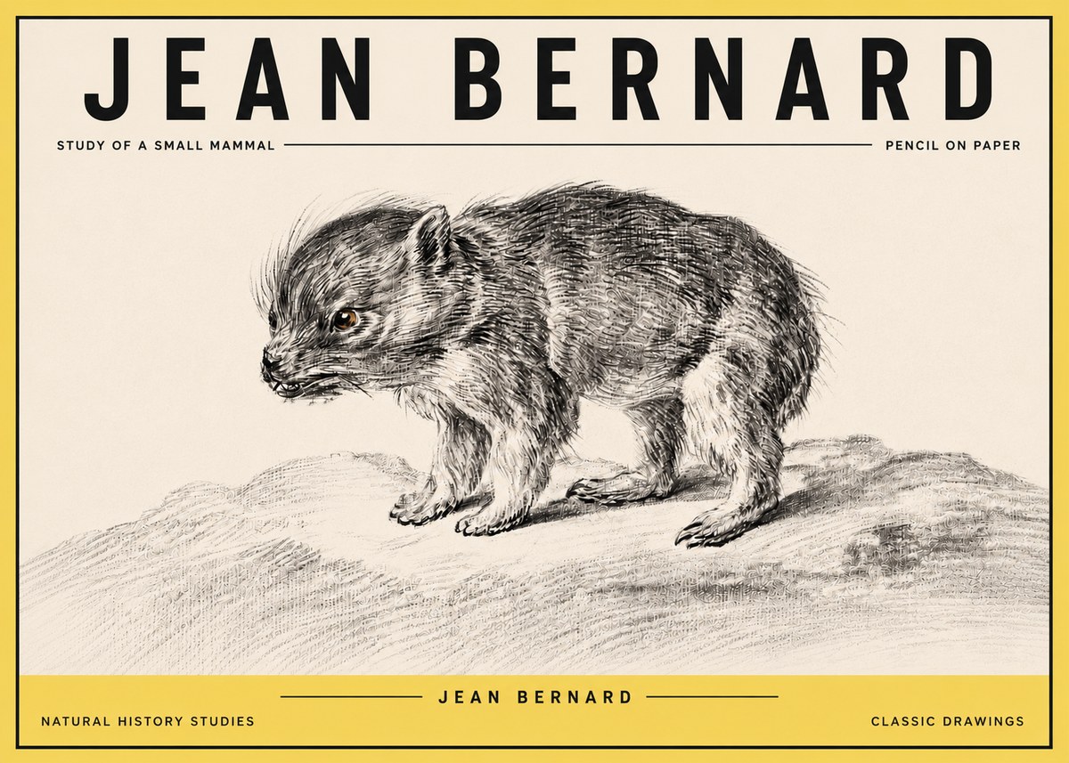 Jean Bernard Study of a Small Mammal No4 - Poster
