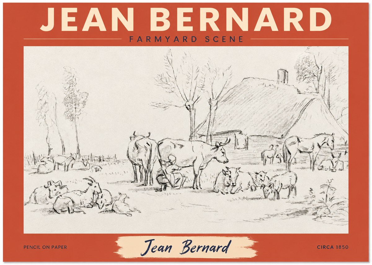 Jean Bernard Farmyard Scene No2 - Poster