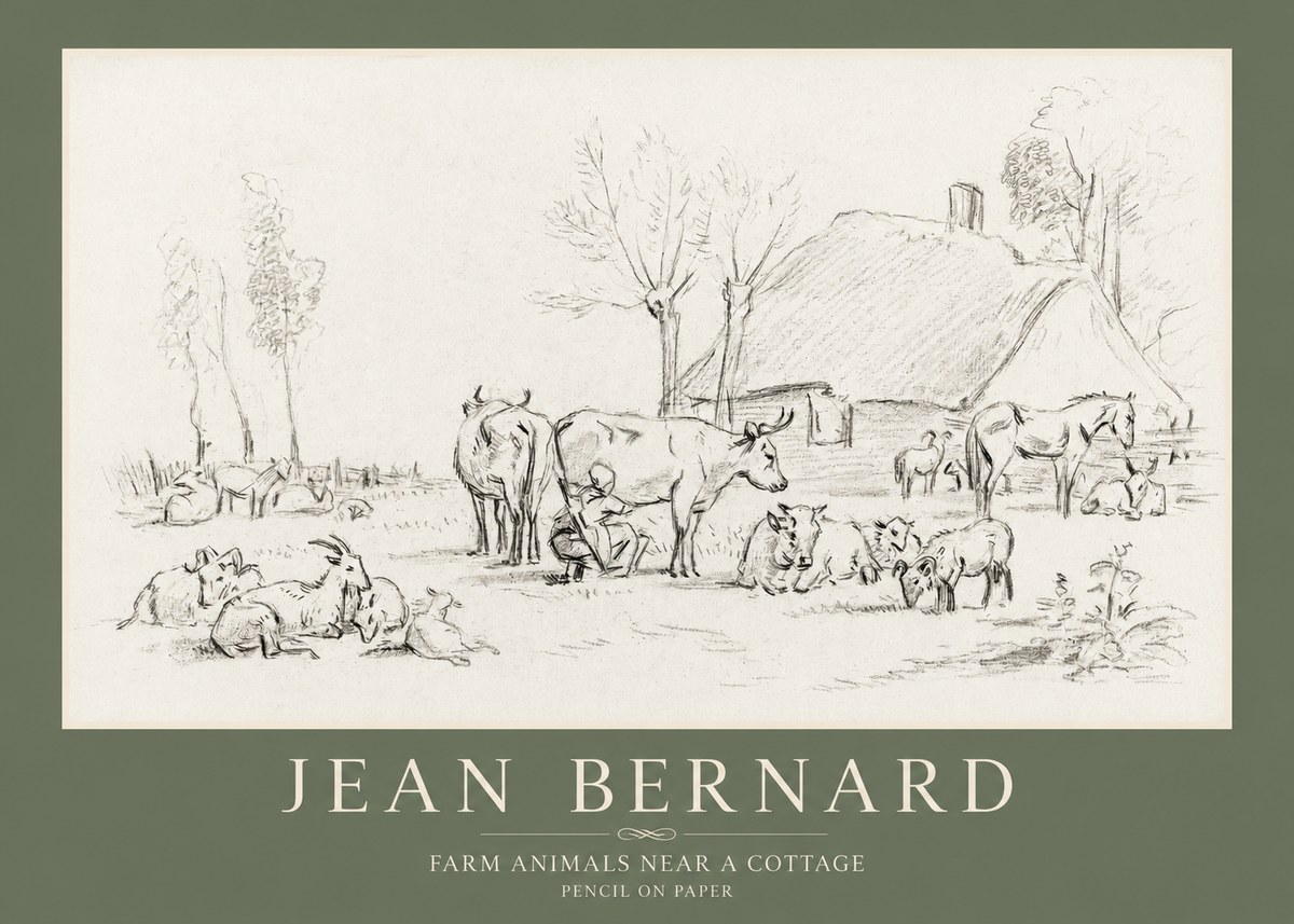 Jean Bernard Farmyard Scene No4 - Poster