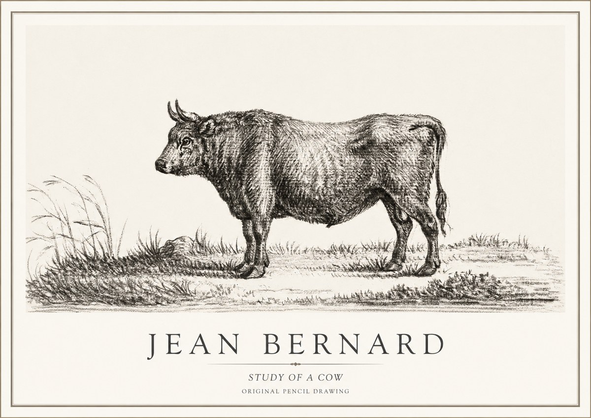 Jean Bernard Study of a Cow XIII No1 - Poster