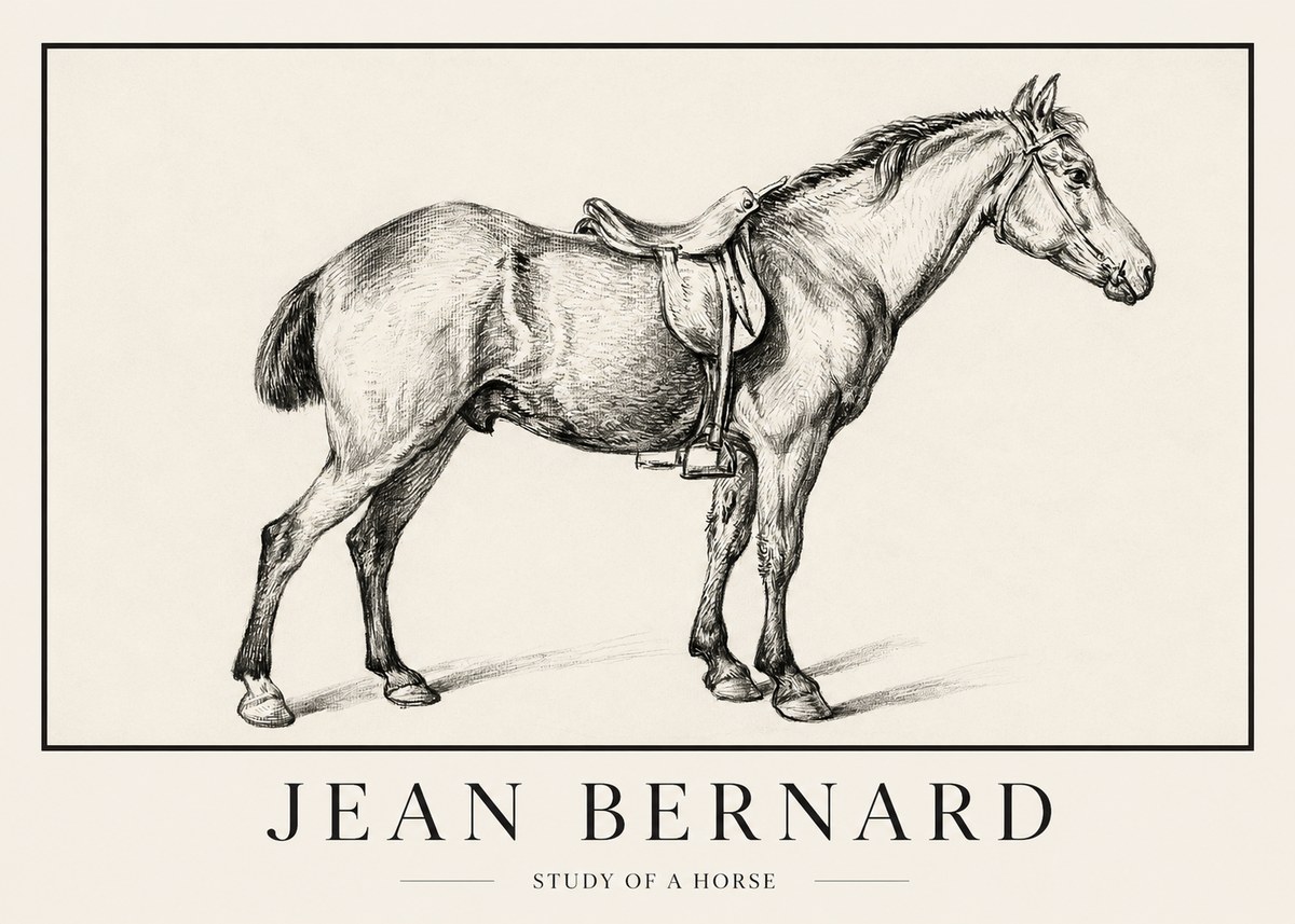 Jean Bernard Study of a Horse X No1 - Poster