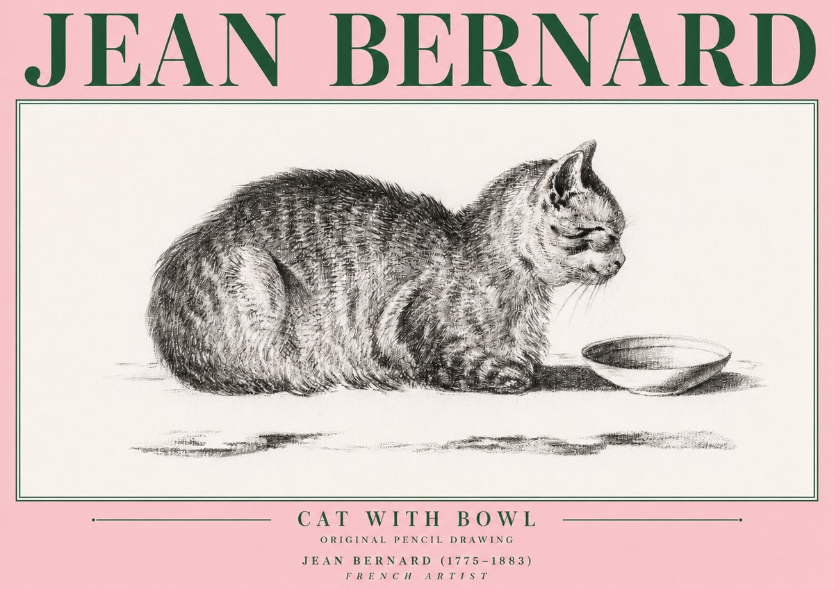Jean Bernard The Cat No4 - Poster