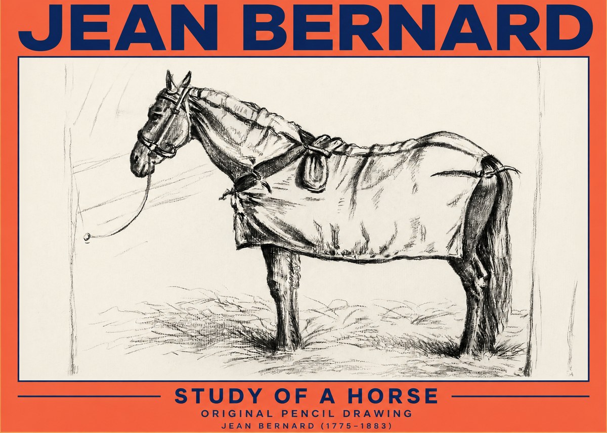 Jean Bernard Study of a Horse XI No3 - Poster