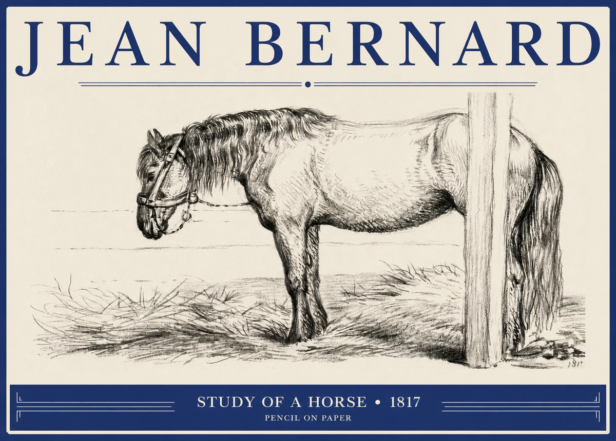 Jean Bernard Study of a Horse XII No2 - Poster