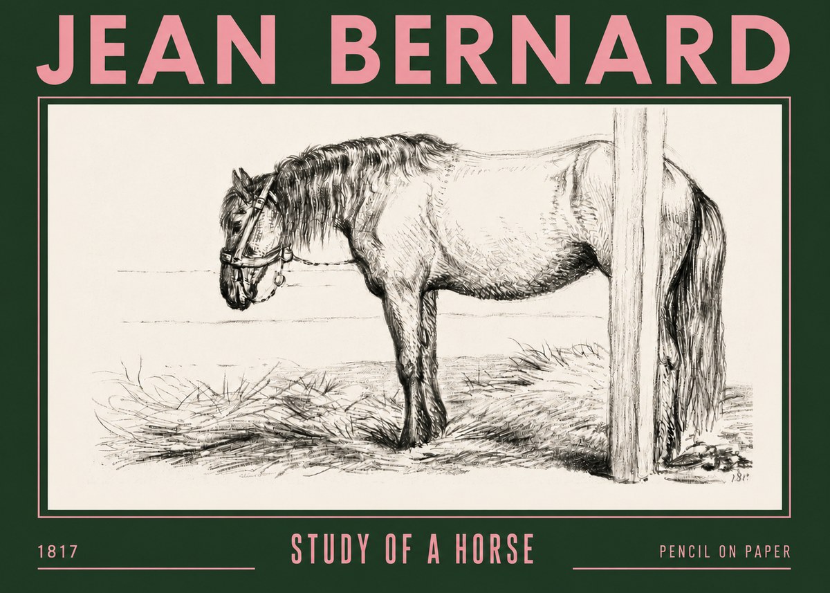 Jean Bernard Study of a Horse XII No4 - Poster