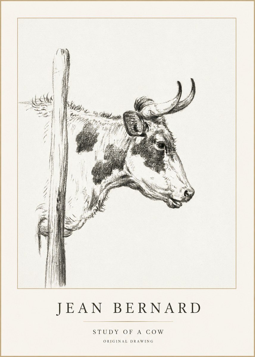 Jean Bernard Study of a Cow XVII No1 - Poster