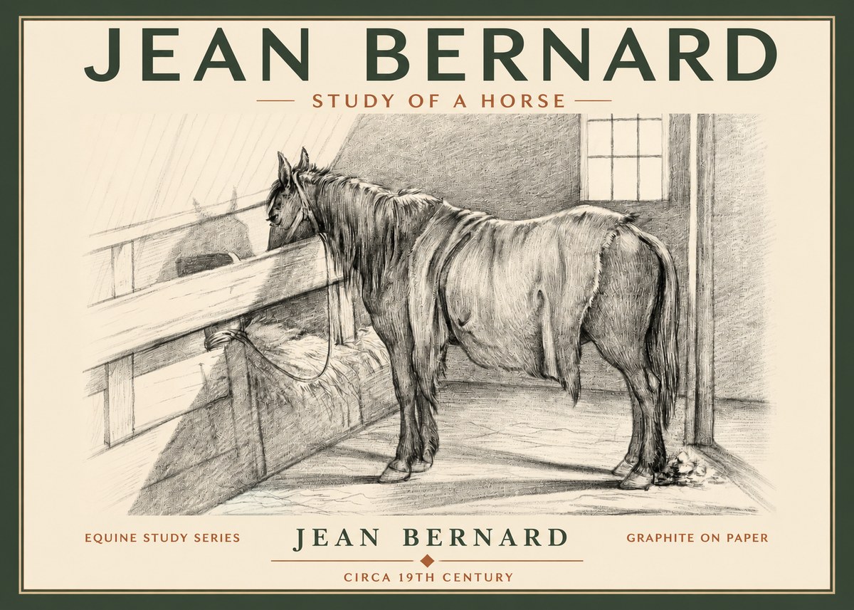 Jean Bernard Study of a Horse XIII No2 - Poster