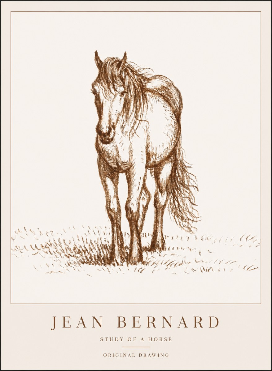 Jean Bernard Study of a Horse XV No1 - Poster