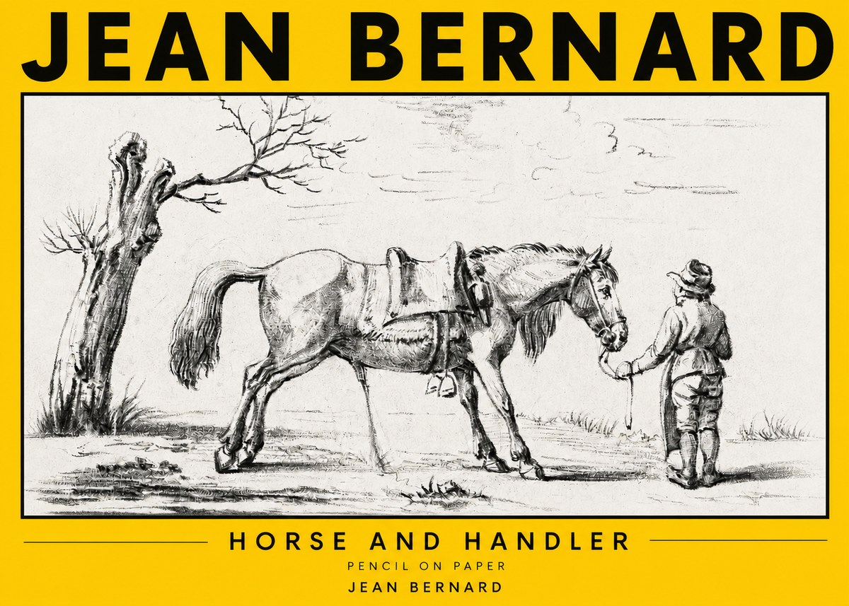 Jean Bernard Horse and Handler No3 - Poster