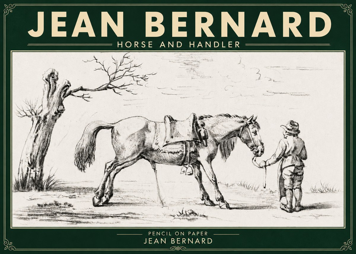 Jean Bernard Horse and Handler No5 - Poster
