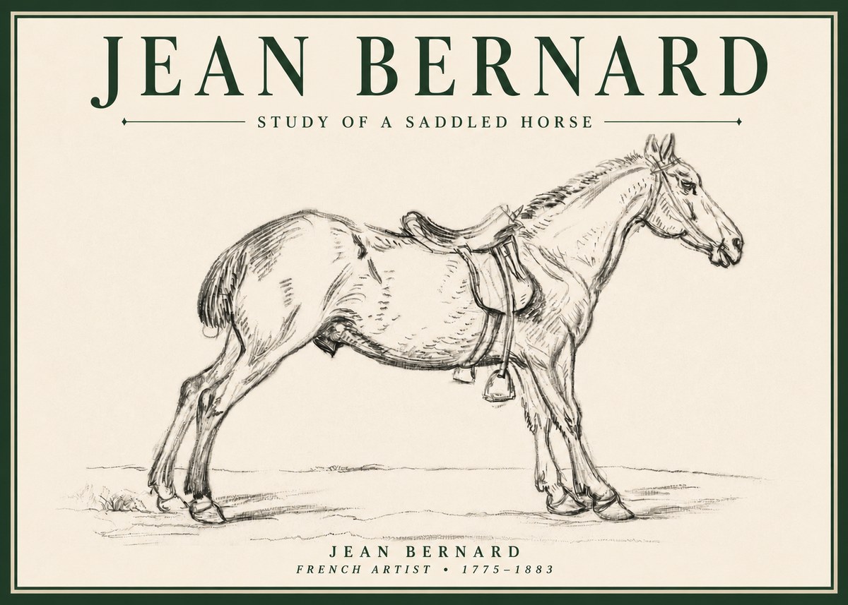 Jean Bernard Study of a Saddled Horse No4 - Poster