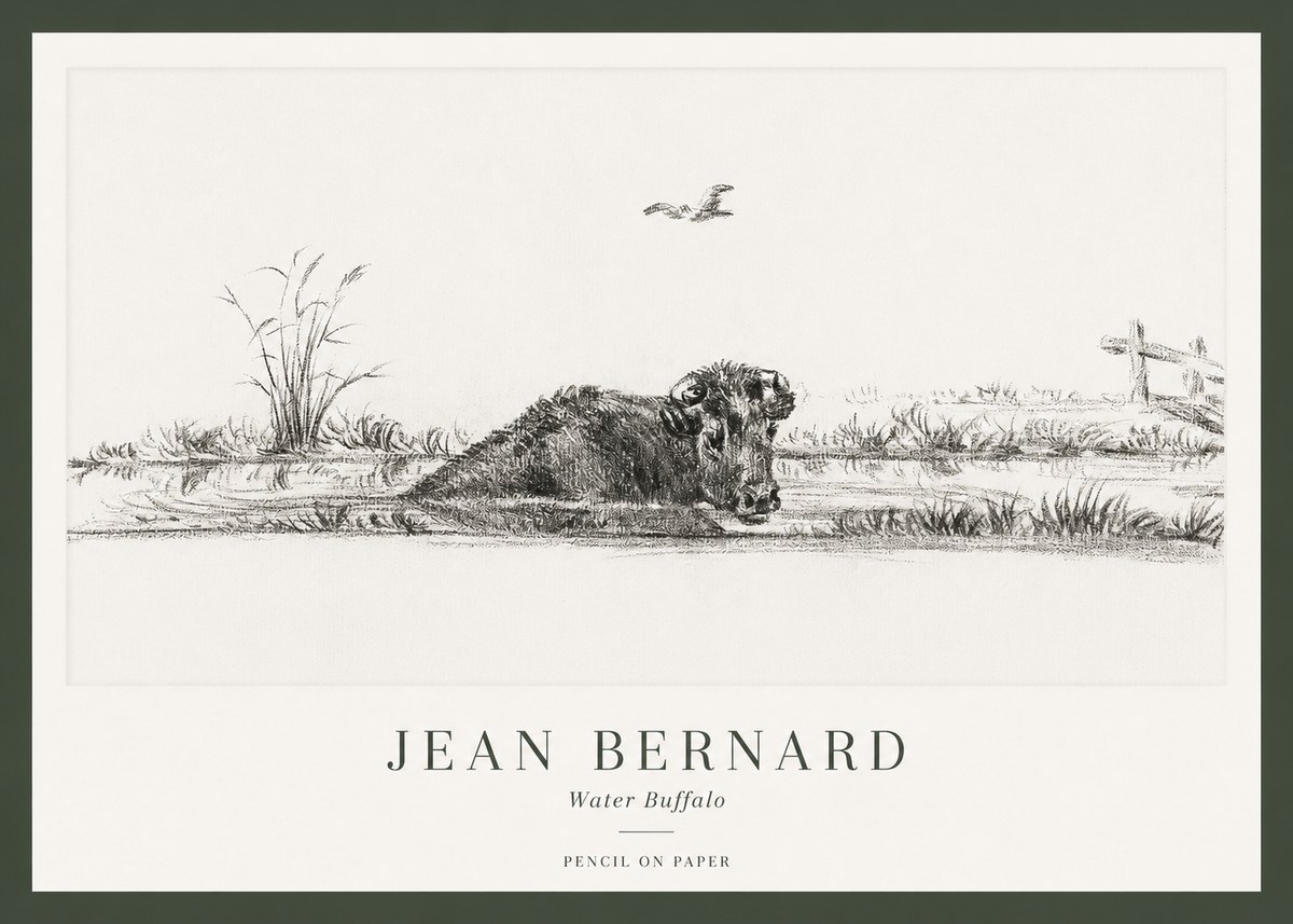 Jean Bernard Study of a Water Buffalo No2 - Poster