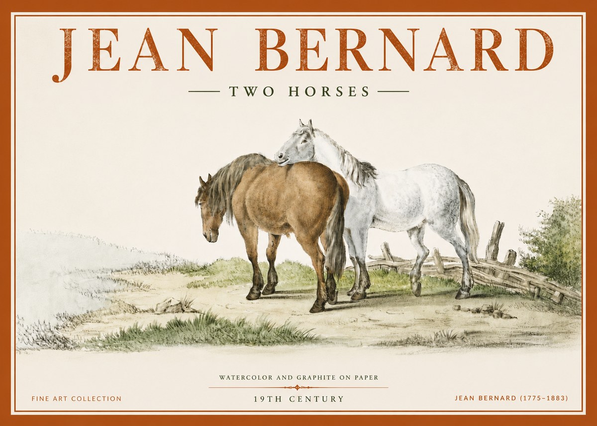 Jean Bernard Two Horses II No5 - Poster