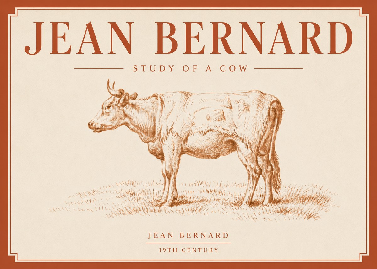 Jean Bernard Study of a Cow XIX No4 - Poster