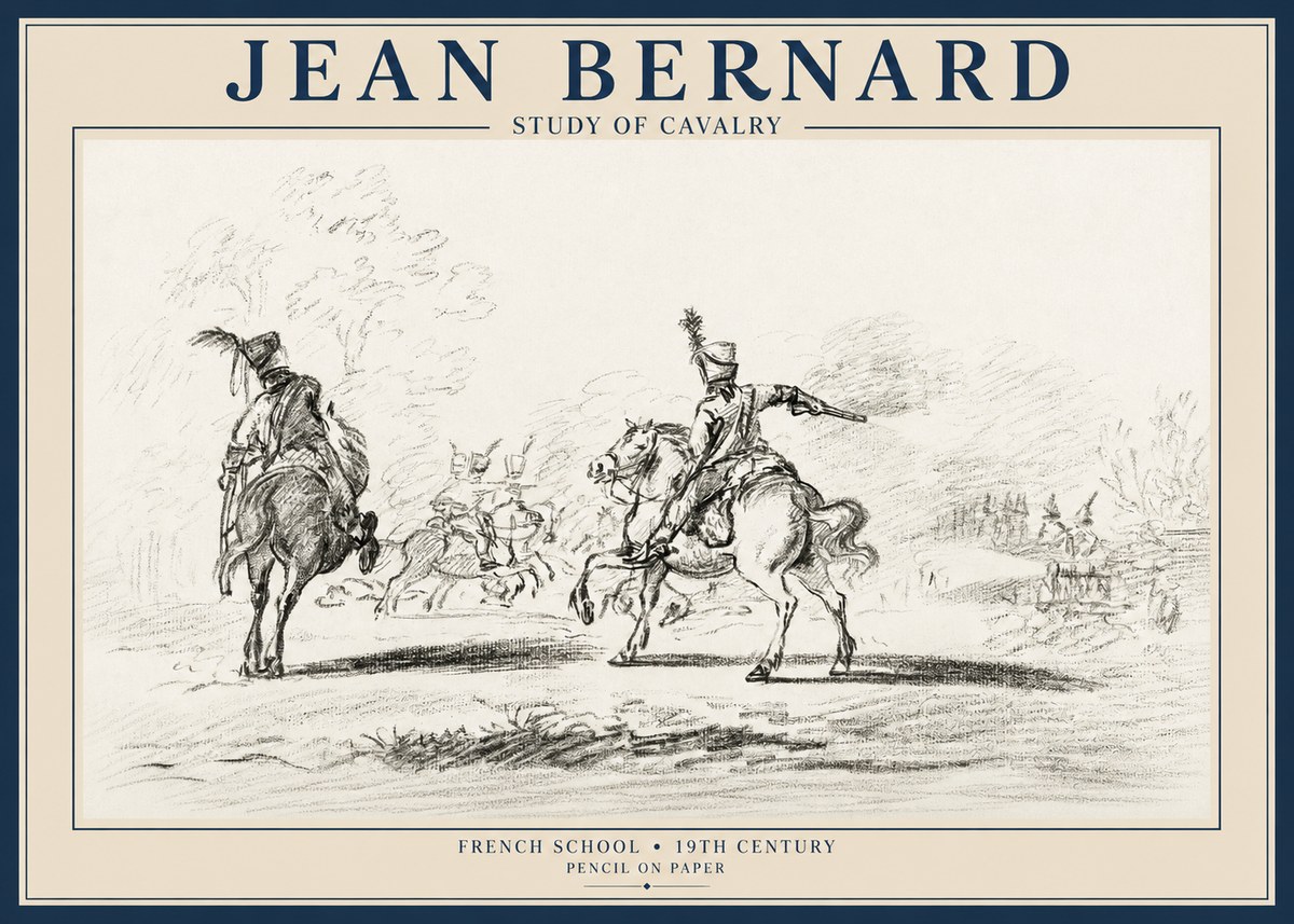 Jean Bernard Study of Cavalry No1 - Poster