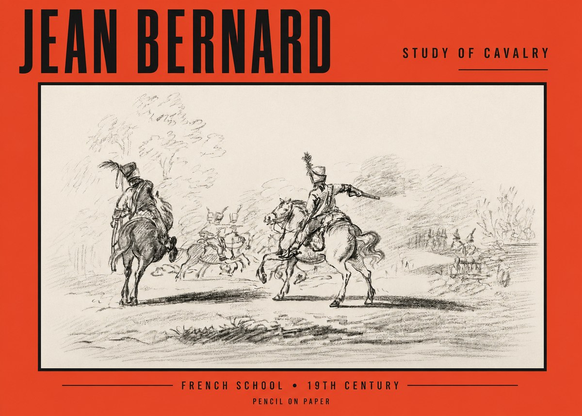 Jean Bernard Study of Cavalry No2 - Poster
