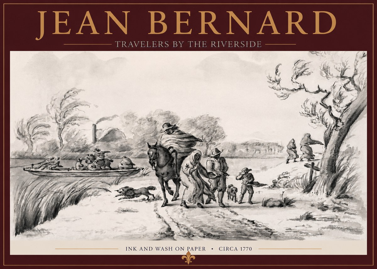 Jean Bernard Travelers by the Riverside No2 - Poster
