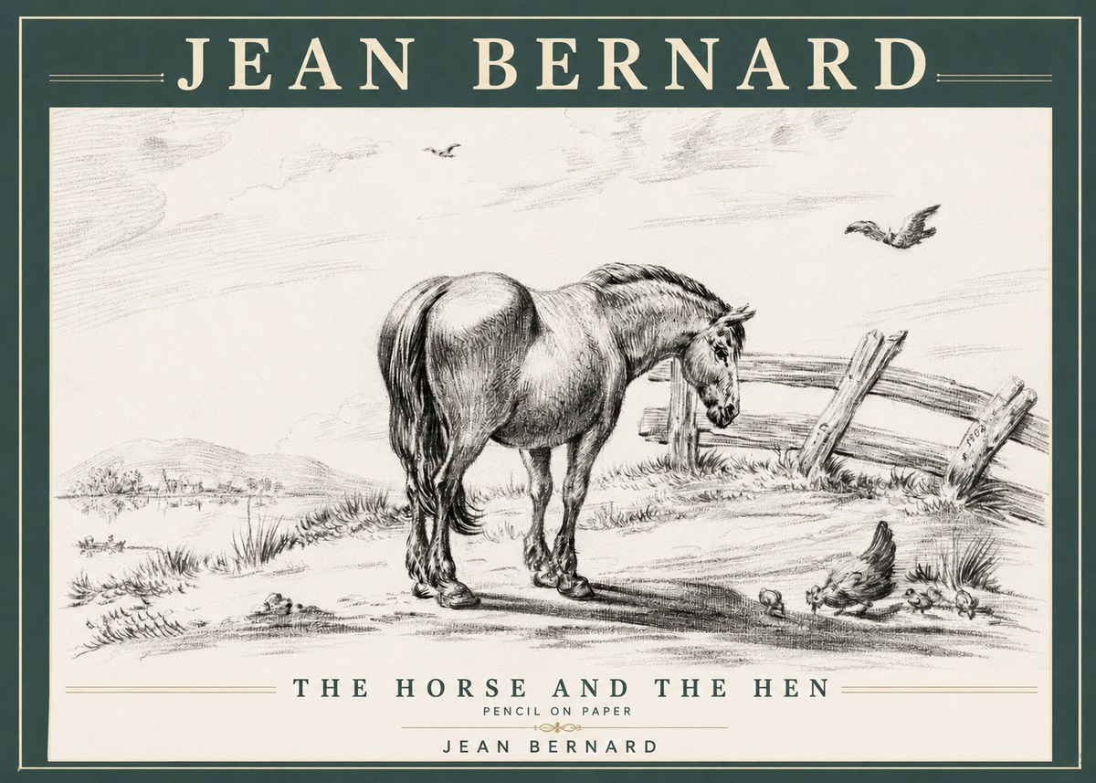 Jean Bernard Horse at the Fence No4 - Poster