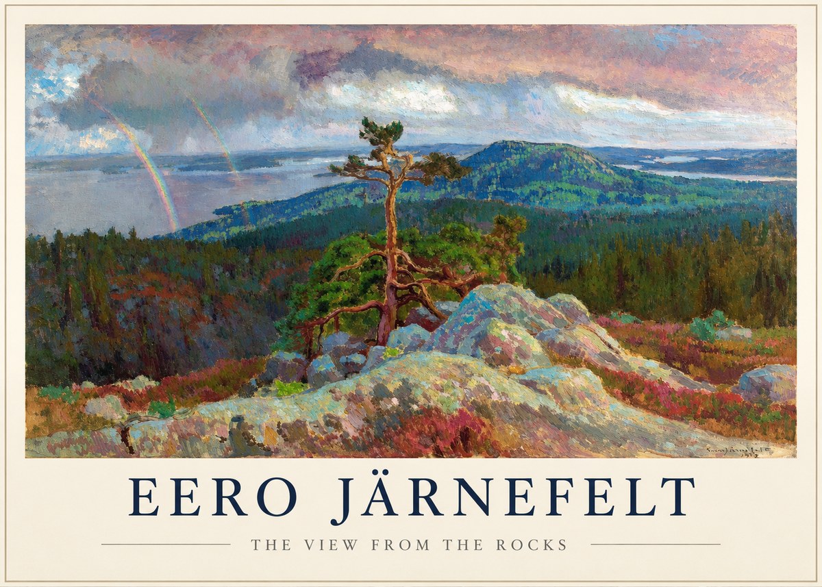 Eero Järnefelt Landscape with Rainbow, 1915 No3 - Poster